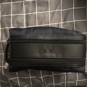 Dior Men's Black and Dark Blue Toiletry Bag